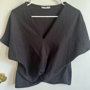 Black Zara VNeck Dress Shirt Size Small